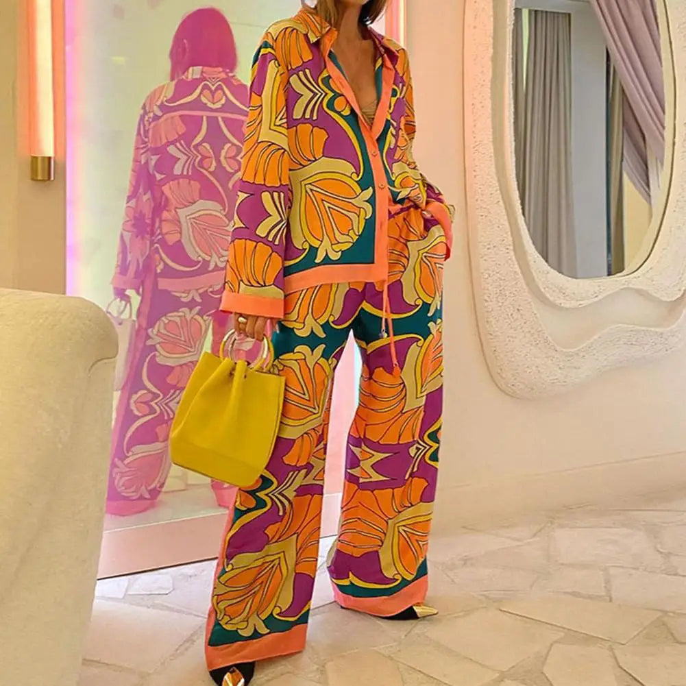 Boho Style Floral Printed Suit