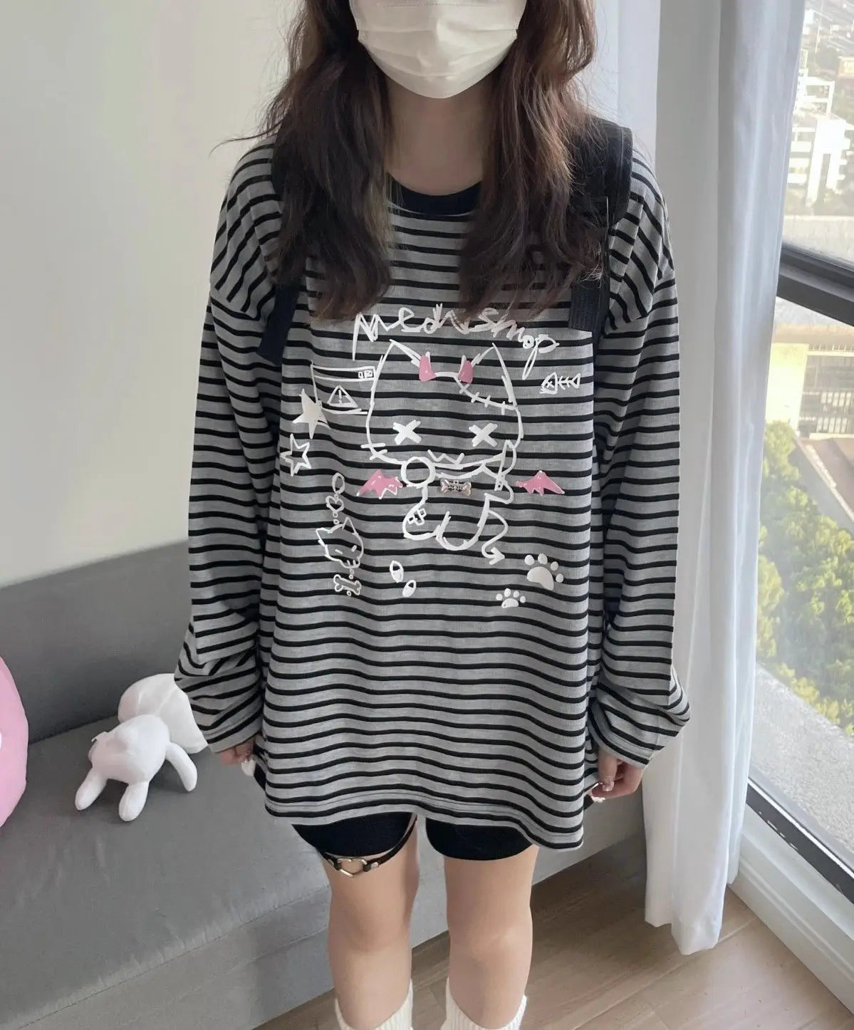 Kawaii Striped Sweatshirt