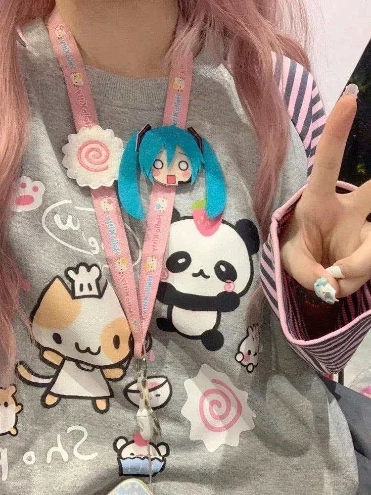 Panda Kitty Printed Sweatshirt