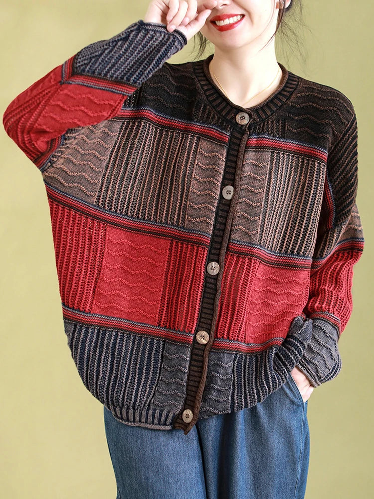 Boho Mixed Color Cardigan