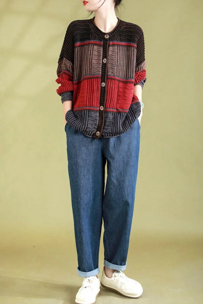 Boho Mixed Color Cardigan