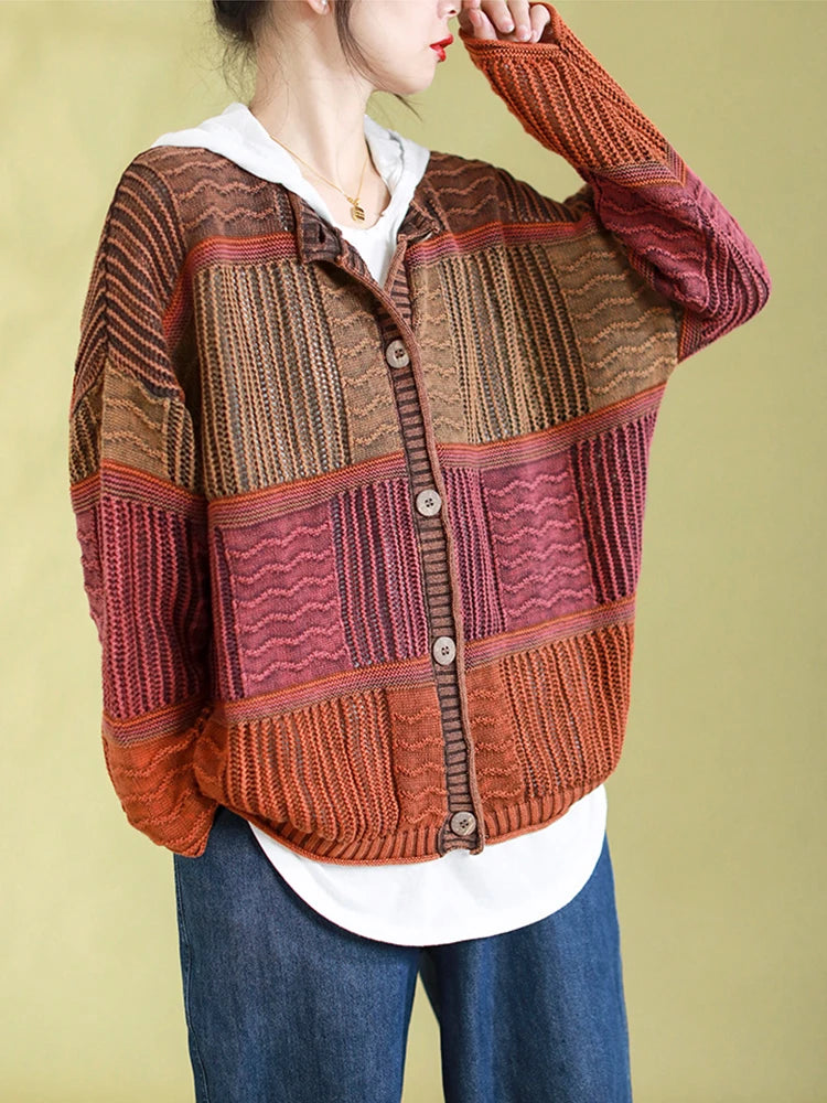 Boho Mixed Color Cardigan