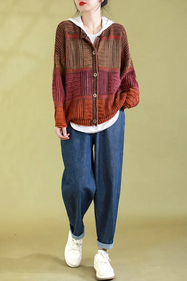 Boho Mixed Color Cardigan