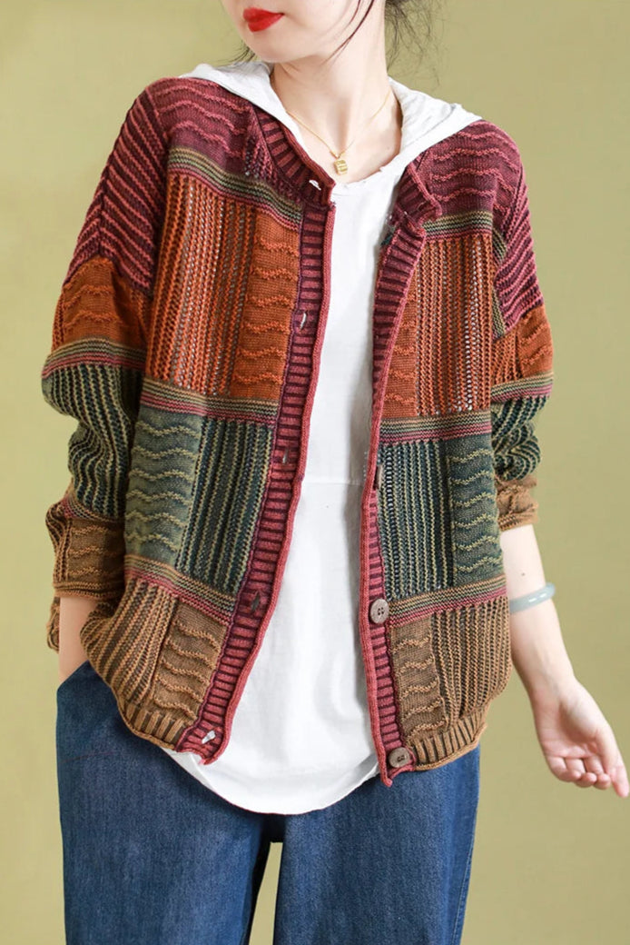Boho Mixed Color Cardigan