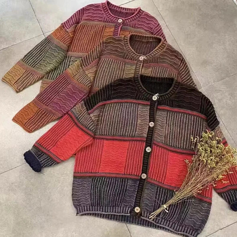 Boho Mixed Color Cardigan