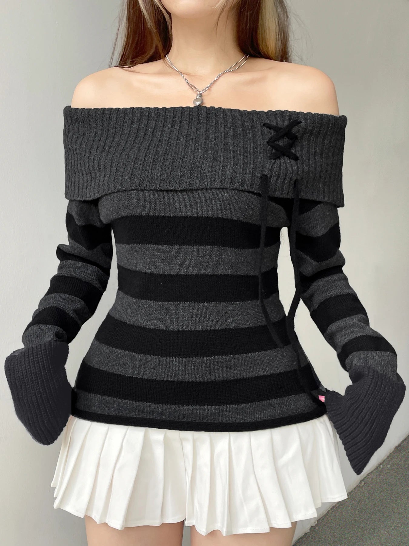 Casual Knitted Striped Sweater