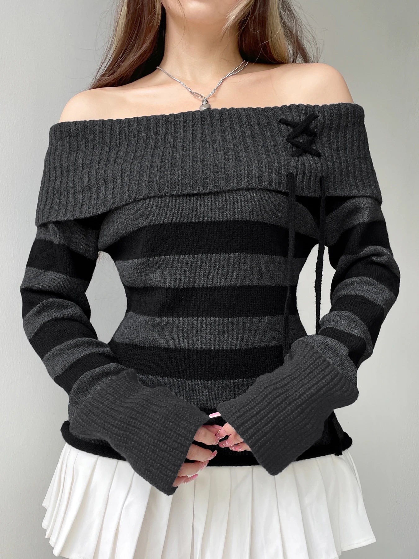 Casual Knitted Striped Sweater