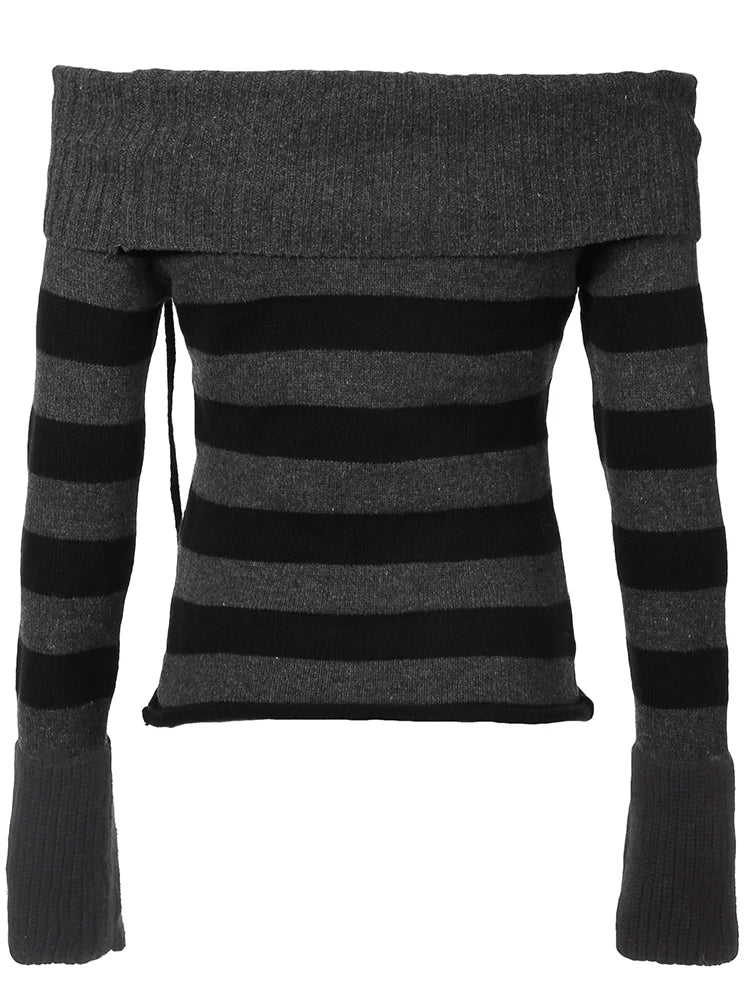 Casual Knitted Striped Sweater