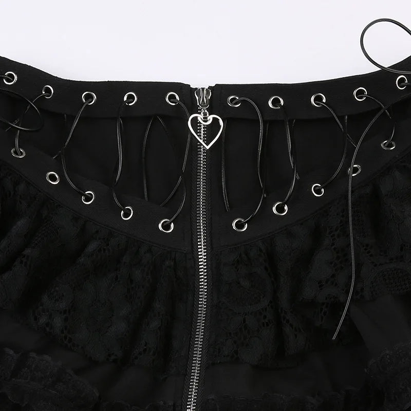Gothic Zipper Mini Skirt
