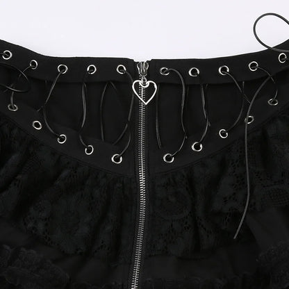 Gothic Zipper Mini Skirt
