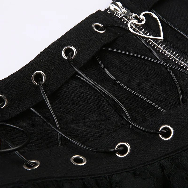 Gothic Zipper Mini Skirt