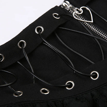 Gothic Zipper Mini Skirt