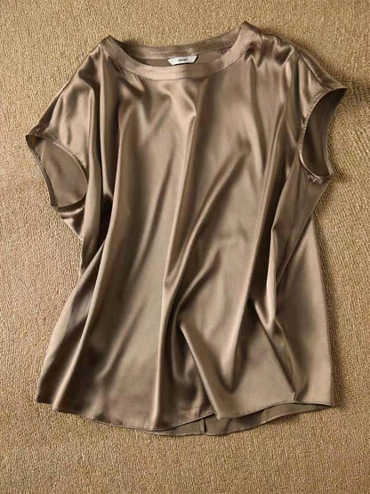 Elegant Silk O-Neck T-Shirt