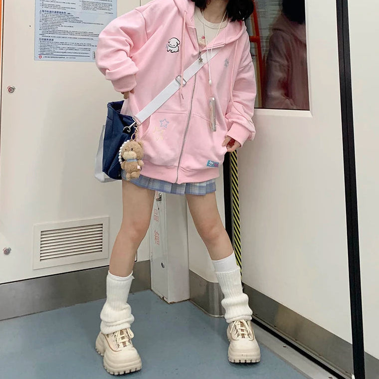 Kawaii Loose Zip-up Hoodie