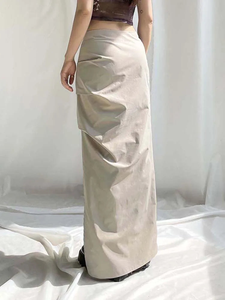 Y2K High Waist Maxi Skirt