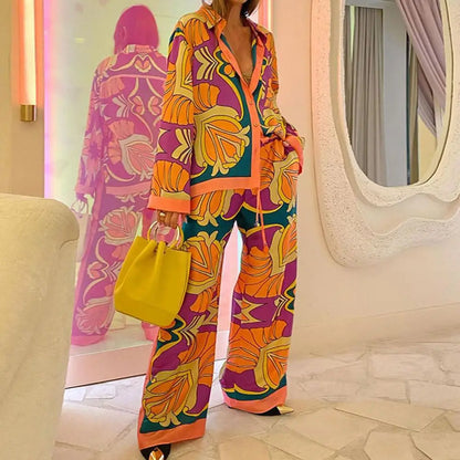 Boho Style Floral Printed Suit