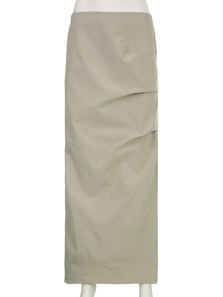 Y2K High Waist Maxi Skirt