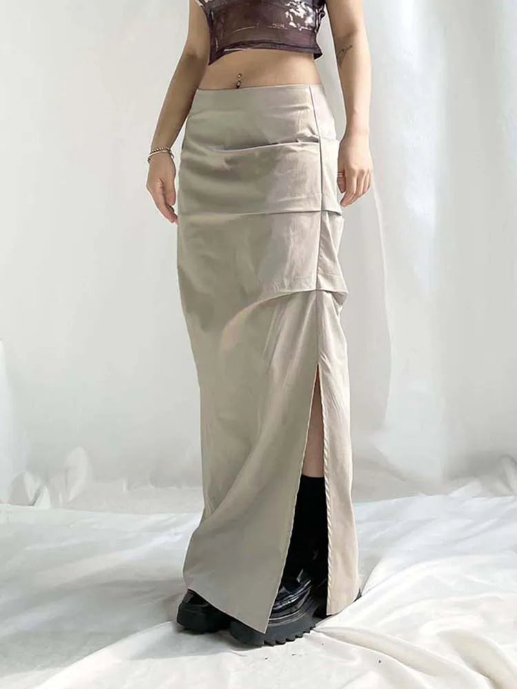 Y2K High Waist Maxi Skirt