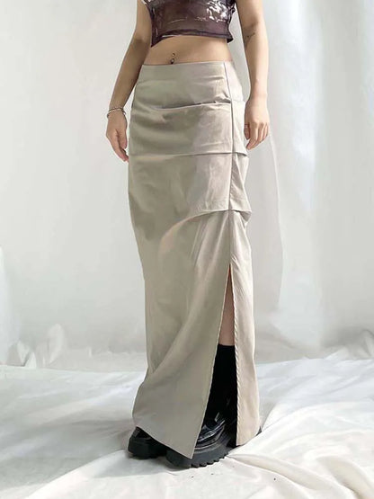 Y2K High Waist Maxi Skirt