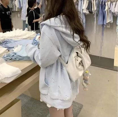 Soft Girl Oversized Zip-up Hoodie