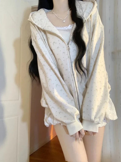 Soft Girl Oversized Zip-up Hoodie
