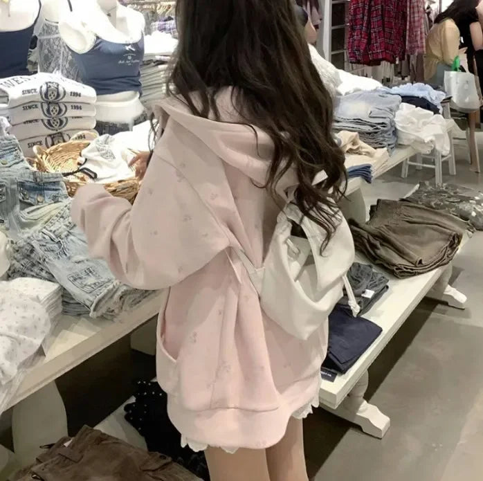 Soft Girl Oversized Zip-up Hoodie