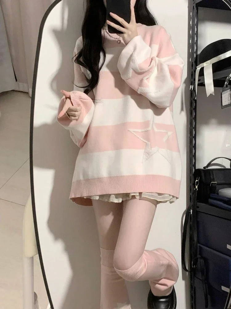 Soft Girl Starred Loose Sweatshirt