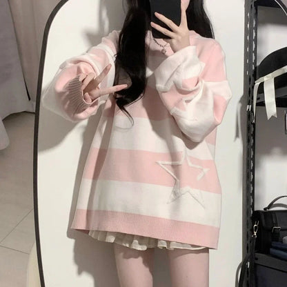 Soft Girl Starred Loose Sweatshirt