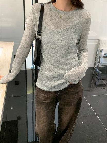 Y2K Knitted O-Neck T-Shirt