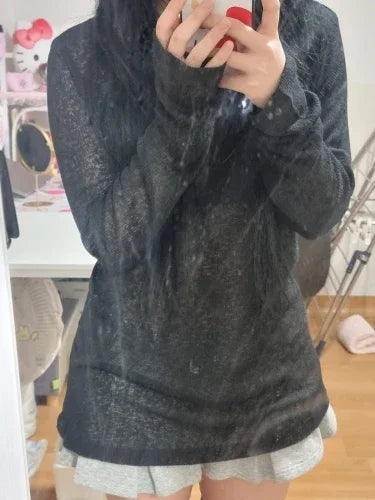 Y2K Knitted O-Neck T-Shirt