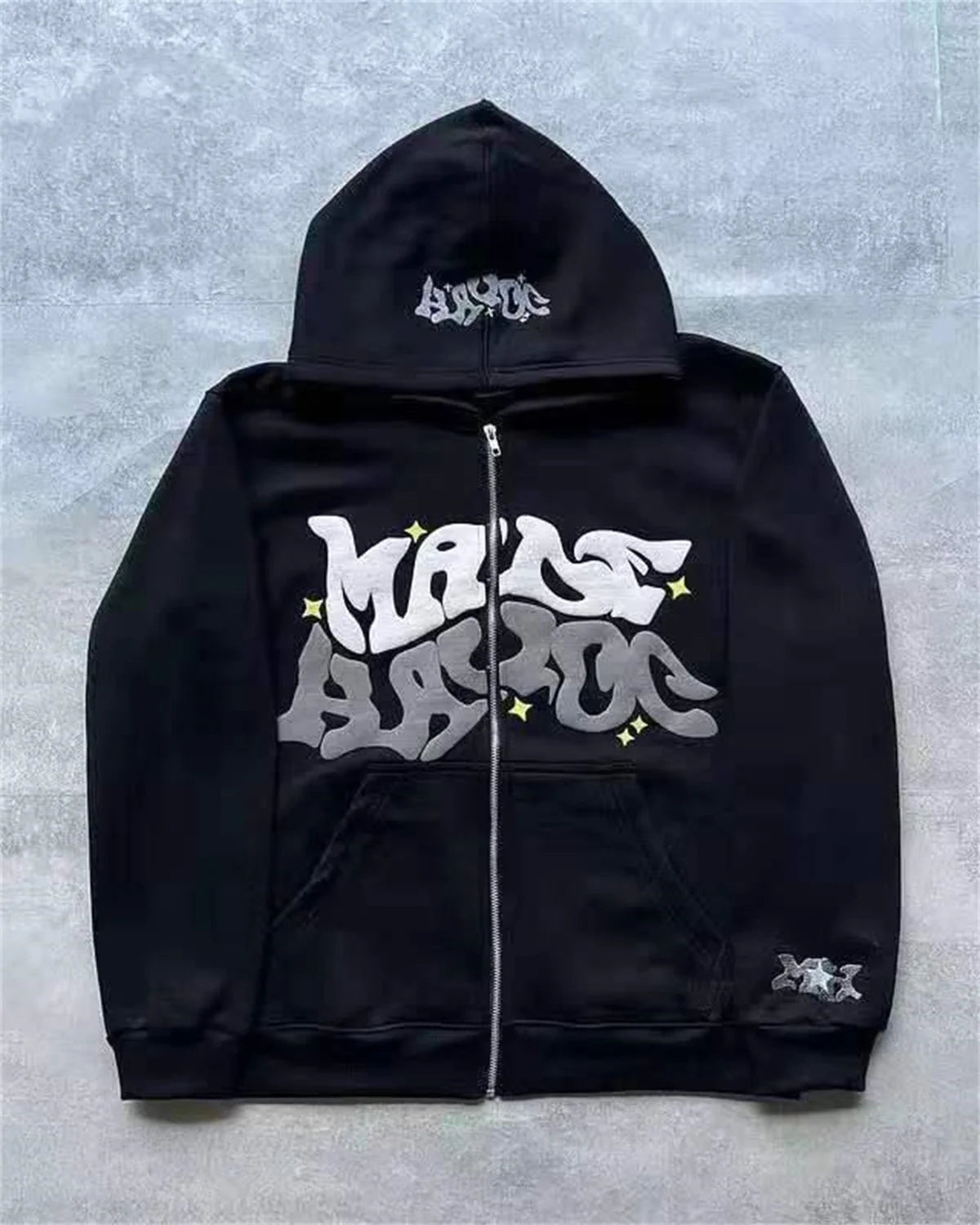 Y2K Letter Printed Zip-up Hoodie