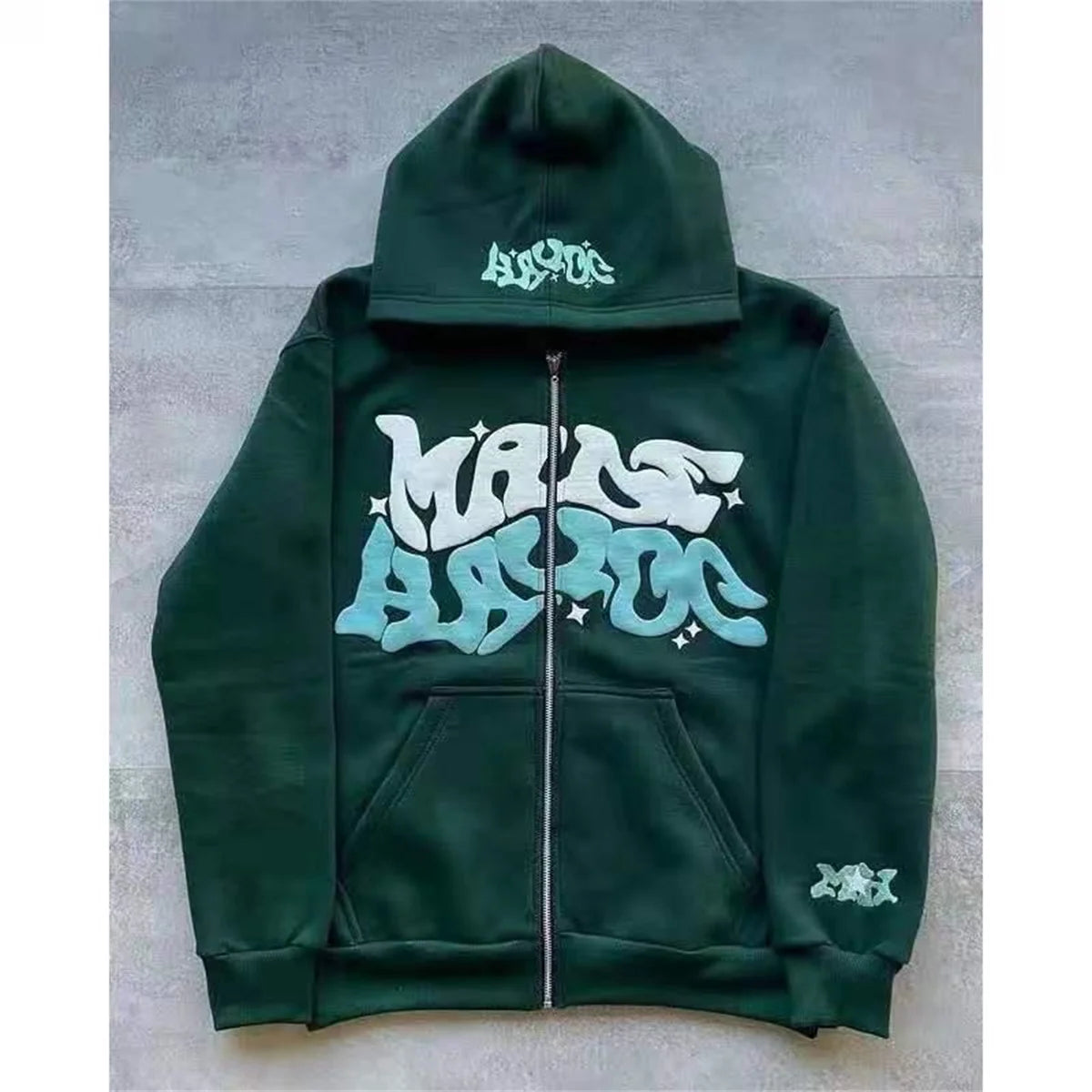 Y2K Letter Printed Zip-up Hoodie