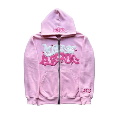 Y2K Letter Printed Zip-up Hoodie
