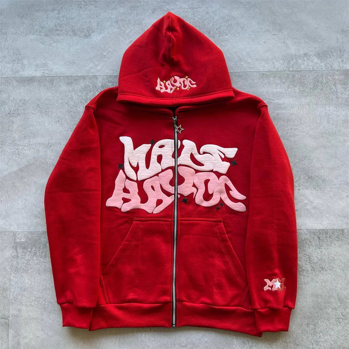 Y2K Letter Printed Zip-up Hoodie