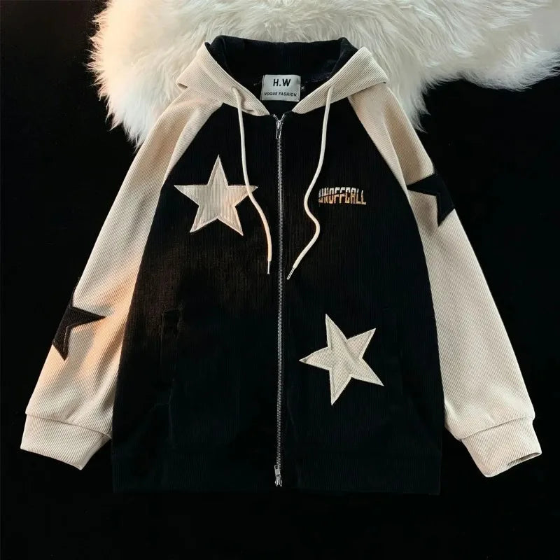Y2K Stars Zipper Hoodie