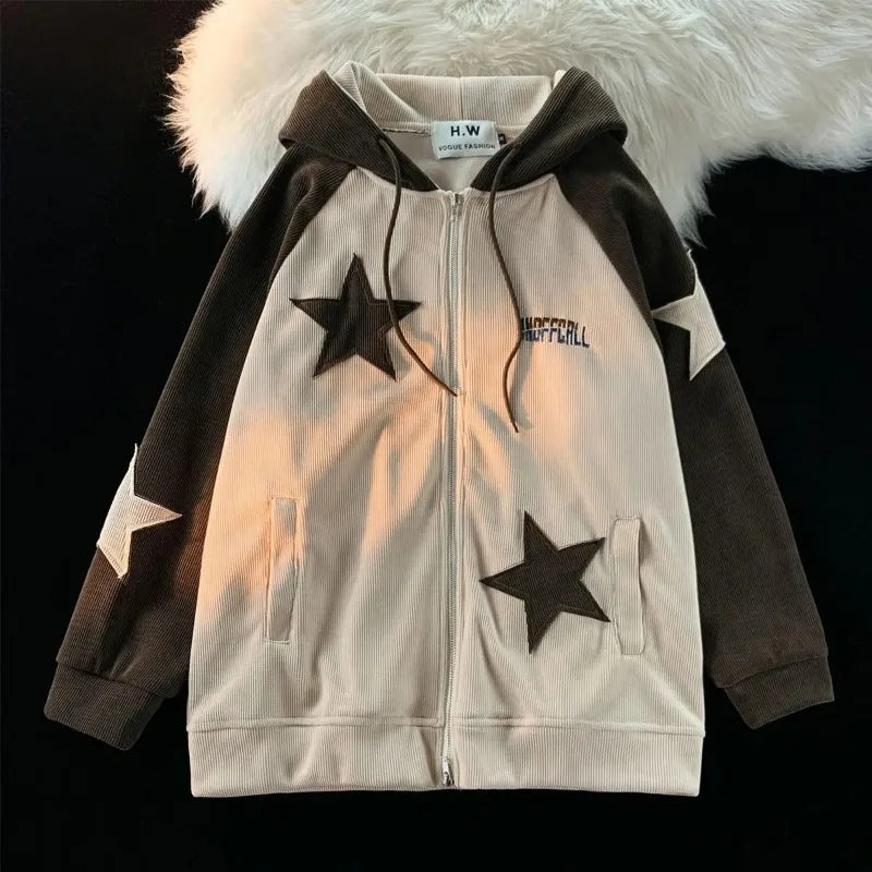 Y2K Stars Zipper Hoodie