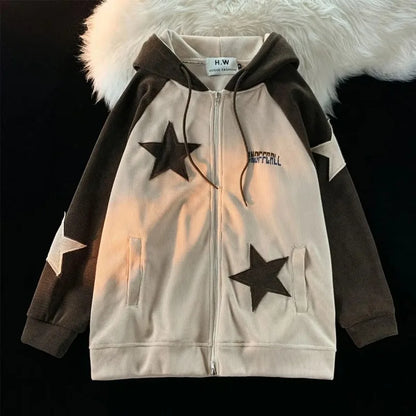 Y2K Stars Zipper Hoodie