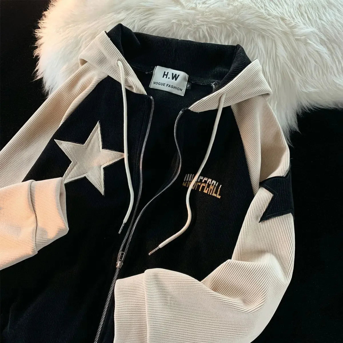 Y2K Stars Zipper Hoodie