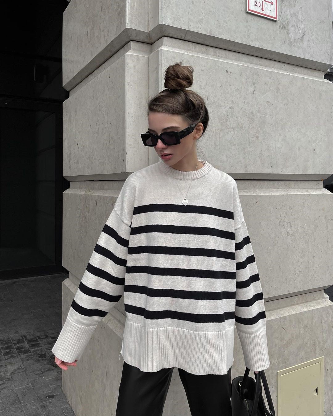 Oversized Striped Knitted Sweater