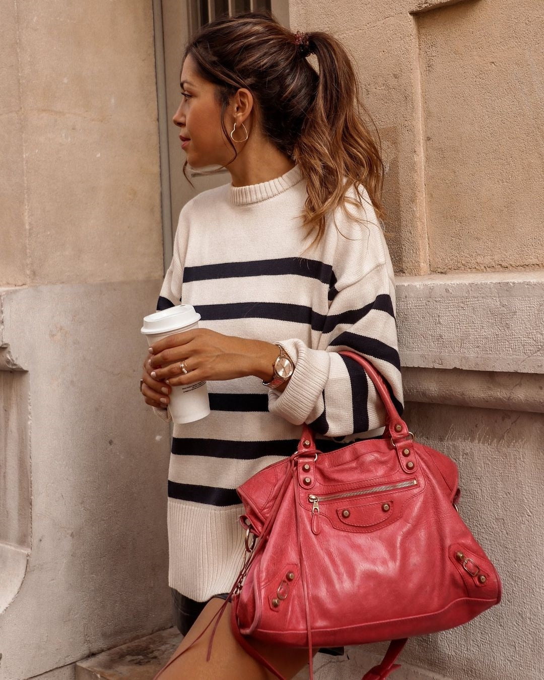 Oversized Striped Knitted Sweater