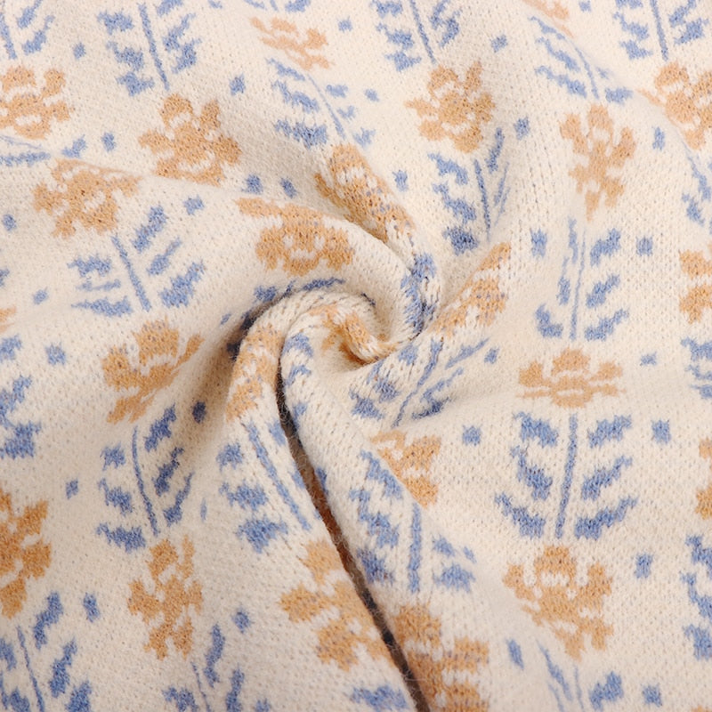 Cozy O-Neck Floral Cardigan