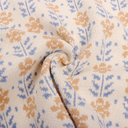 Cozy O-Neck Floral Cardigan