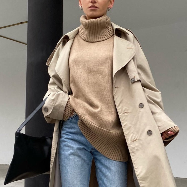 Knitted Oversized Turtleneck Sweater