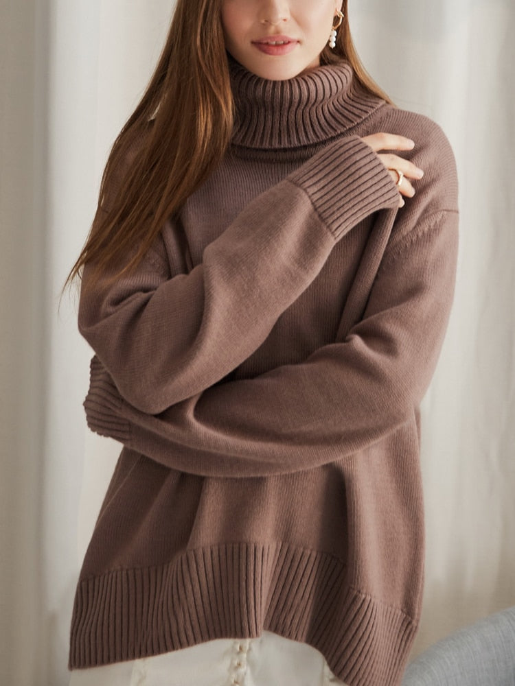 Knitted Oversized Turtleneck Sweater