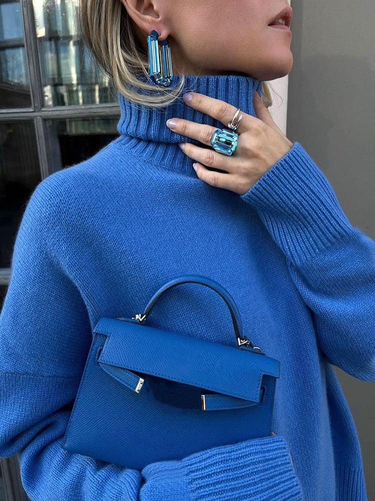 Knitted Oversized Turtleneck Sweater