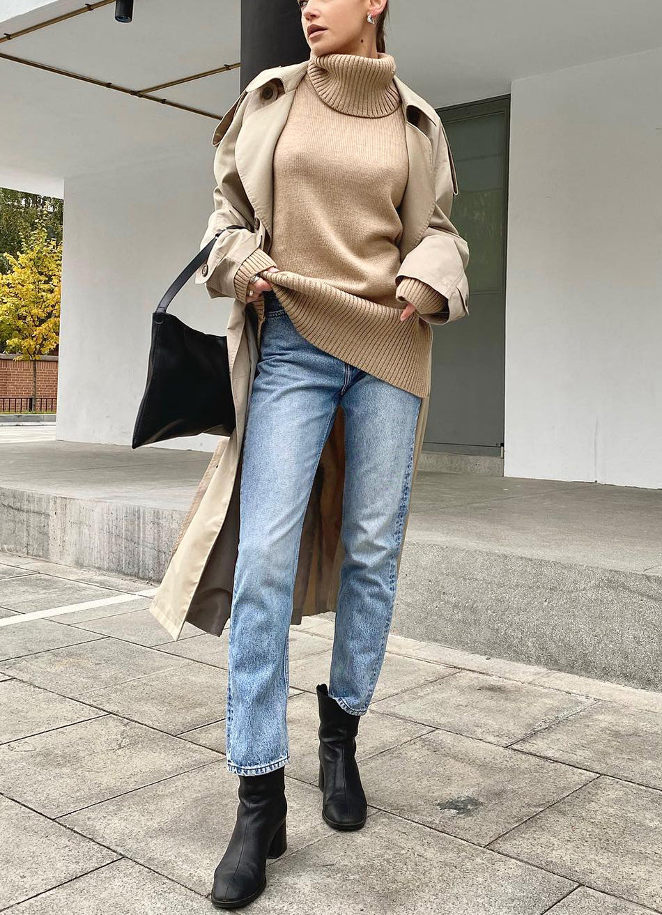 Knitted Oversized Turtleneck Sweater