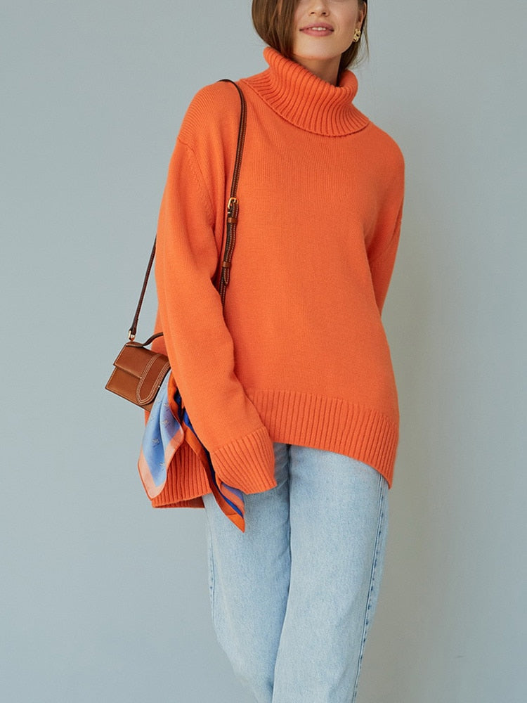 Knitted Oversized Turtleneck Sweater